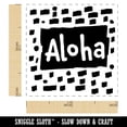 thumbnail image 2 of Aloha Hello Hawaiian Doodle Self-Inking Rubber Stamp Ink Stamper - Blue Ink - Small 1 Inch, 2 of 7