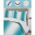 thumbnail image 4 of Quilts Full Size, Teal White Ombre Soft Comforter Bedding Set for Bed, Modern Abstract Art Farmhouse Gradient Lightweight Quilted Bedspread with Pillow Cover(2 Pieces) for All Season, 78x90 Inch, 4 of 6