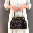 thumbnail image 3 of Nuevos bolsos de mano de bambú informales retro de color caramelo para mujer, bolso de mujer de estilo chino versátil, bolso de fiesta, 3 of 5