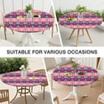 thumbnail image 7 of Ultimate Boho Chic Round Table Cover, Elegant Floral Pattern with Full Elastic Edge, for 52 to 56 Inch Diameter Tables, 7 of 7