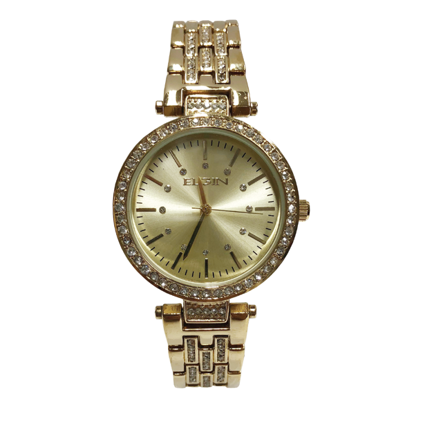 Elgin Elgin Ladies Round Case IPG Watch and Bracelet Set