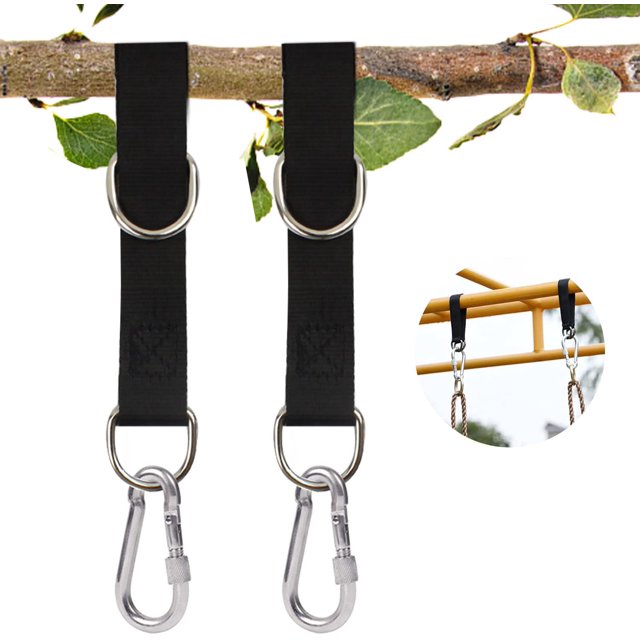 Lote de 2 cuerdas de suspensión para balançoire de 55 cm con mosquetón, ideal para sitio de balançoire, hamac, baches
