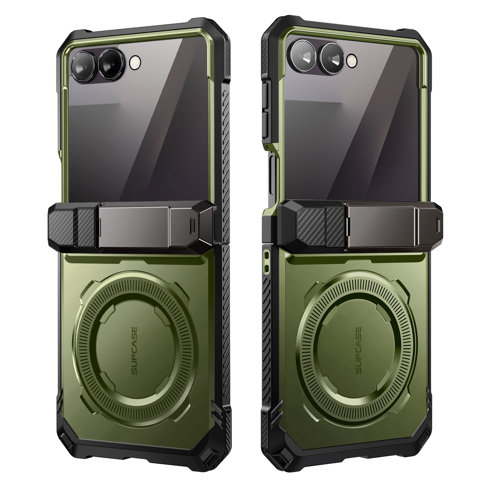 SUPCASE for Samsung Galaxy Z Flip 7 Magnetic Case with Stand & Front Screen Protector, Built-in N52 Magnets [Support MagSafe] Hinge Protection Full Body Military-Grade Rugged Back Phone Cover, Guldan