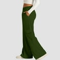 thumbnail image 6 of Audhol Cargo Sweatpants for Women, Women's Fashion Solid Color Waist Wide Leg Casual Pants with Pocket Pants Baggy Sweatpants for Women Blackish Green L, 6 of 9