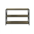 thumbnail image 3 of Pemberly Row 40" X-Frame Metal and Wood Media Bookshelf in Rustic Oak, 3 of 4