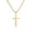 Gold, variant on Gold Plated Stainless Steel Cross Necklace for Men and Women, Christian Cross Pendant with 22 Inch Franco Chain Waterproof Hypoallergenic Faith Jewelry Gift