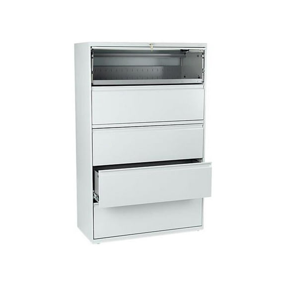 HON 5 Drawers Lateral Lockable Filing Cabinet, Gray