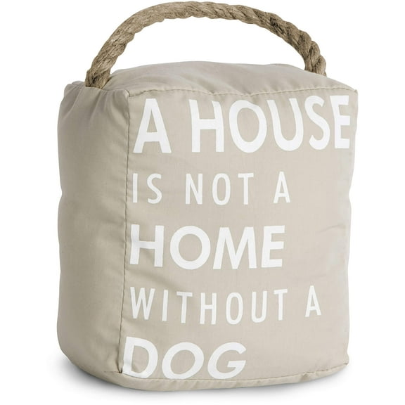 Pavilion Dog Door Stopper, 5 x 6 in, Polyester Linen with Rope Handle, 72150