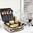 thumbnail image 5 of FORMRS Travel Makeup Bag Large Capacity Train Case Cosmetic Organizer with Adjustable Dividers, Beige Halloween Pumpkin, 5 of 8
