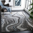 thumbnail image 3 of SAFAVIEH Craft Angjelko Abstract Area Rug, Grey/Blue, 4' x 4' Square, 3 of 9