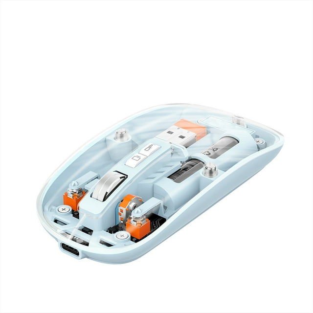 Souris Sans Fil Rechargeable Blue M233 avec Connectivité Monomode 2,4G, Conception Transparente, Fonction de Mise en Veille Automatique, et Compatible avec Appareils Windows/Mac/iOS/Android