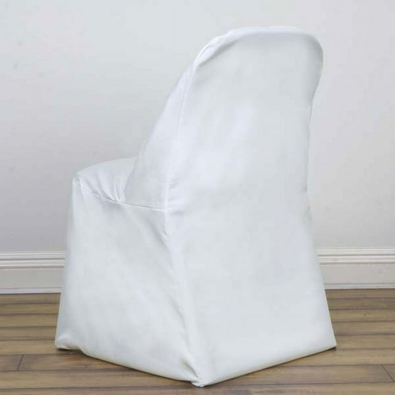 Efavormart 5PCS Ivory Linen Polyester Folding Chair Cover Dinning Chair Slipcover For Wedding Party Event Banquet Catering