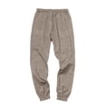thumbnail image 5 of HOMADLES Mens Casual Linen Joggers Pants Elastic Waist Loose Fit Sports Pants Side Pocket Outdoor Athletic Pants Gray Size 3XL, 5 of 9