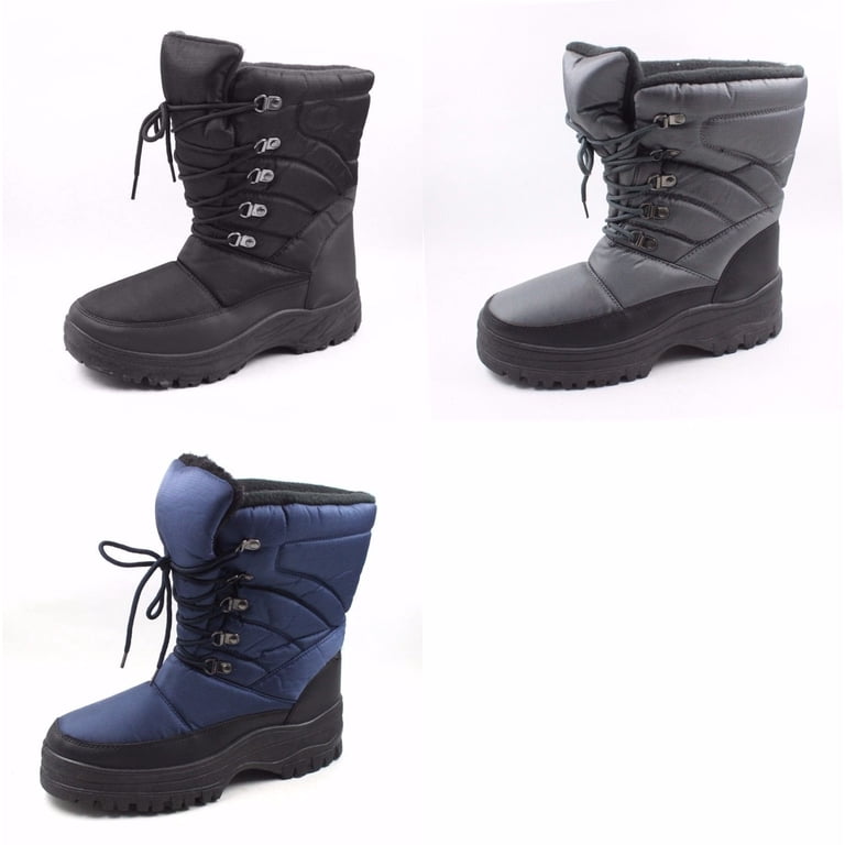 Unbranded Men\'s Gray and Blue Lace-Up Winter Boots Lace Up Blue Boots for Men for sale | eBay main image 2
