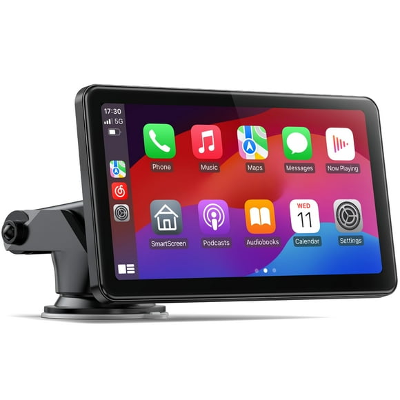HOTPEAK 7-inch Portable Carplay Screen for Car Compatable with Apple CarPlay and Android Auto,Wireless Car Play Unit with GPS Navigation,Bluetooth,Mirror Link,Touch Screen for All Vehicles