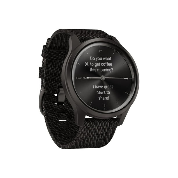 Garmin 010-02240-03 Unisex Vivomove Style Black Strap Smartwatch