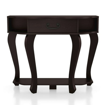 Furniture of America Jale Wood 1-Drawer Console Table with Shelf in Espresso