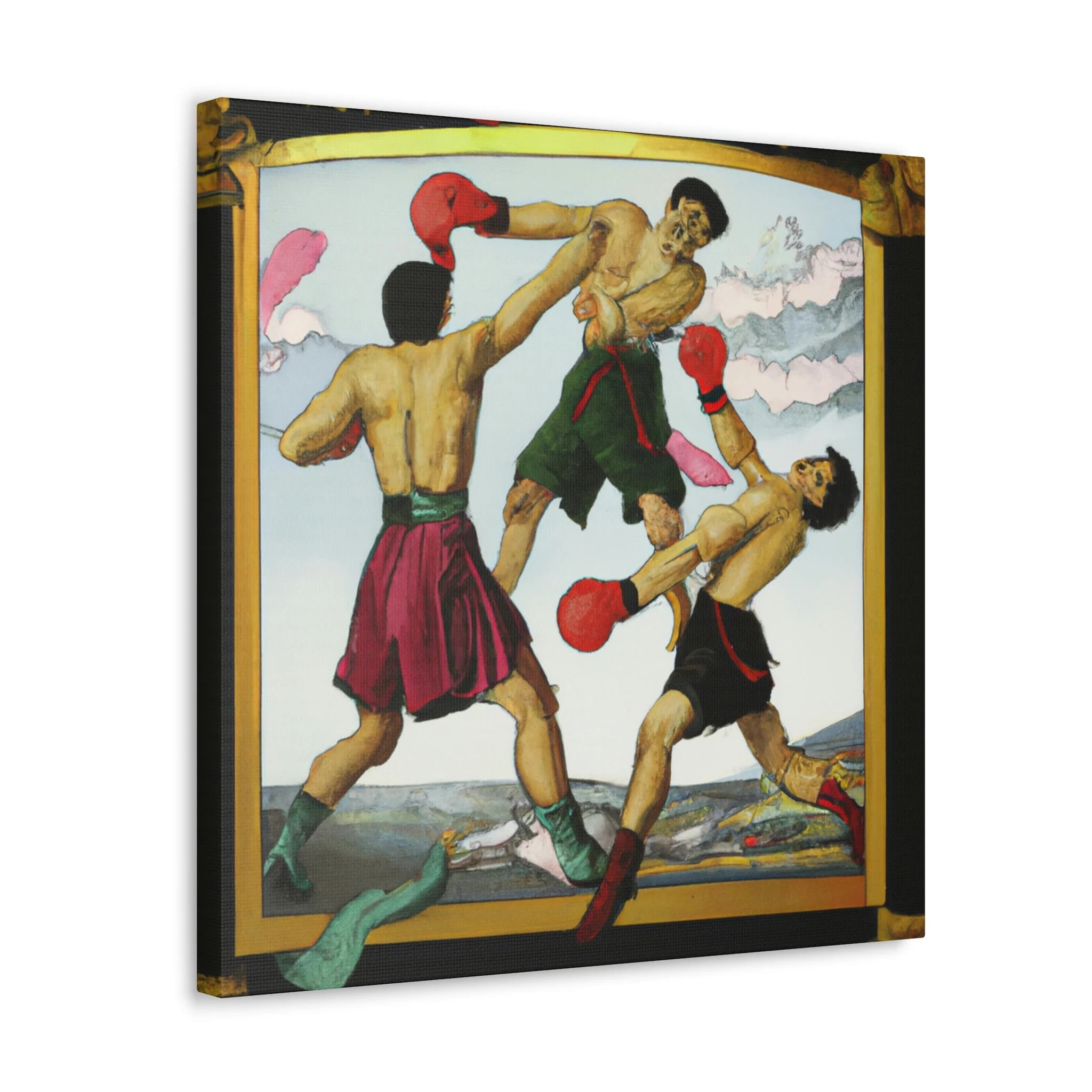 Boxers In A Brawl - Canvas