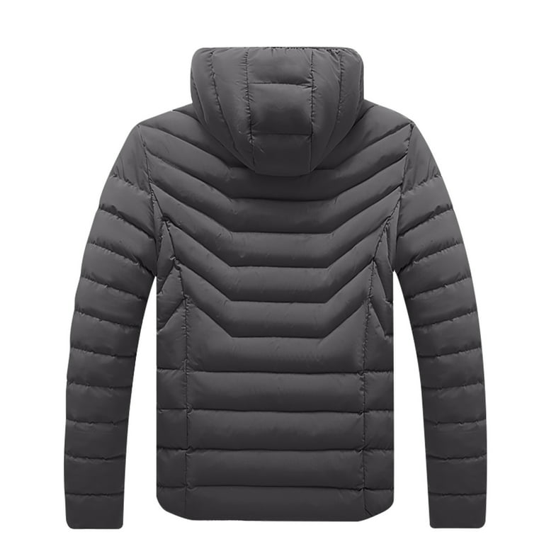 Men's Warm Waterproof Puffer Jacket Lightweight Hooded Down Coat Windproof  Slim Fit Winter Outcoat Jackets