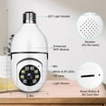 thumbnail image 5 of Light Bulb 1080P Security Camera, PTZ E27 Bulb 360 Degree Panoramic Wireless Connector with WiFi,Smart Motion Detection and Alarm,Two Way Audio,Night Vision, Remote Viewing with 32GB Memory Card, 5 of 7