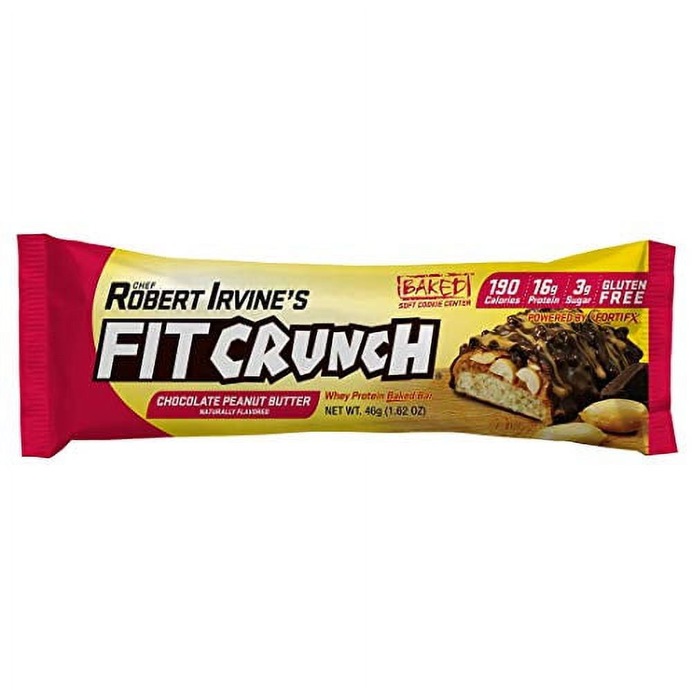 Fit Crunch Chef Robert Irvine's Whey Protein Bars, 18 Count Chocolate Peanut Butter