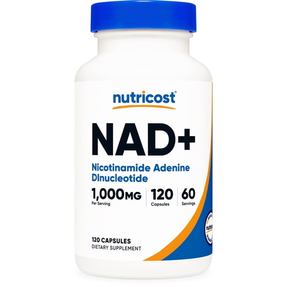 Nutricost NAD 120 Capsules (Nicotinamide Adenine Dinucleotide), 1,000mg per Serving - Gluten-Free, Vegan