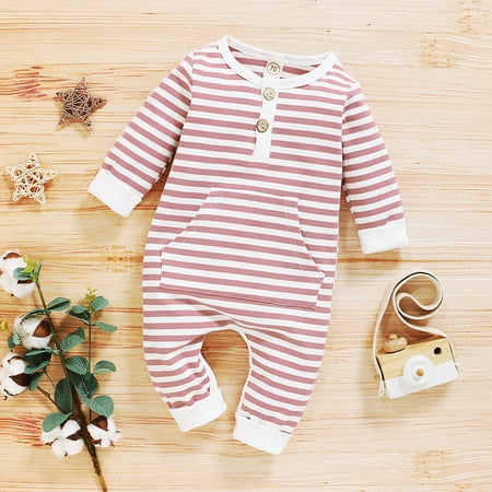

Sodopo Baby Pajamas Toddler Baby Boys Girls Long Sleeve Striped Print Romper Jumpsuit Boy Girl Pajamas Bodysuit Toddler Jacket