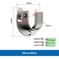 thumbnail image 4 of HSHDLDF Support de Garde-Robe Robuste en Acier Inoxydable pour Tige, Bride de Douille de Tige, Support d'Extrémité de Tringle de Garde-Robe, Diamètre 1-1 Pouces, en Forme de U, Installation Facile, Retrait Rapide., 4 of 6
