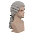 thumbnail image 3 of Disfraz de Wig Karlery Colonial Man Long Wave, gris, para Halloween, 3 of 5