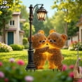 thumbnail image 5 of 2D Flat Cute Teddy Bear Garden Decor Figurine - Outdoor Floor Stake, Durable Weather-Resistant Design, Adds Adorable Charm to Lawn & Garden Spaces, Color, 4.72*9.06in, 5 of 6