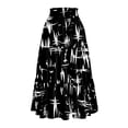 thumbnail image 4 of Women’s Floral Print Midi Skirt with Pockets A-Line High Waist Elastic Waistband Lightweight Casual Skirt for Summer Light Gray 2XL, 4 of 5