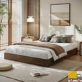 thumbnail image 6 of Solid Wood Platform Bed Frame, Floor-Standing, No Headboard, No Box Spring Needed, Noise-Free, Easy Assembly, Minimalist Modern Design for Small Spaces, Full, Brown, 6 of 8