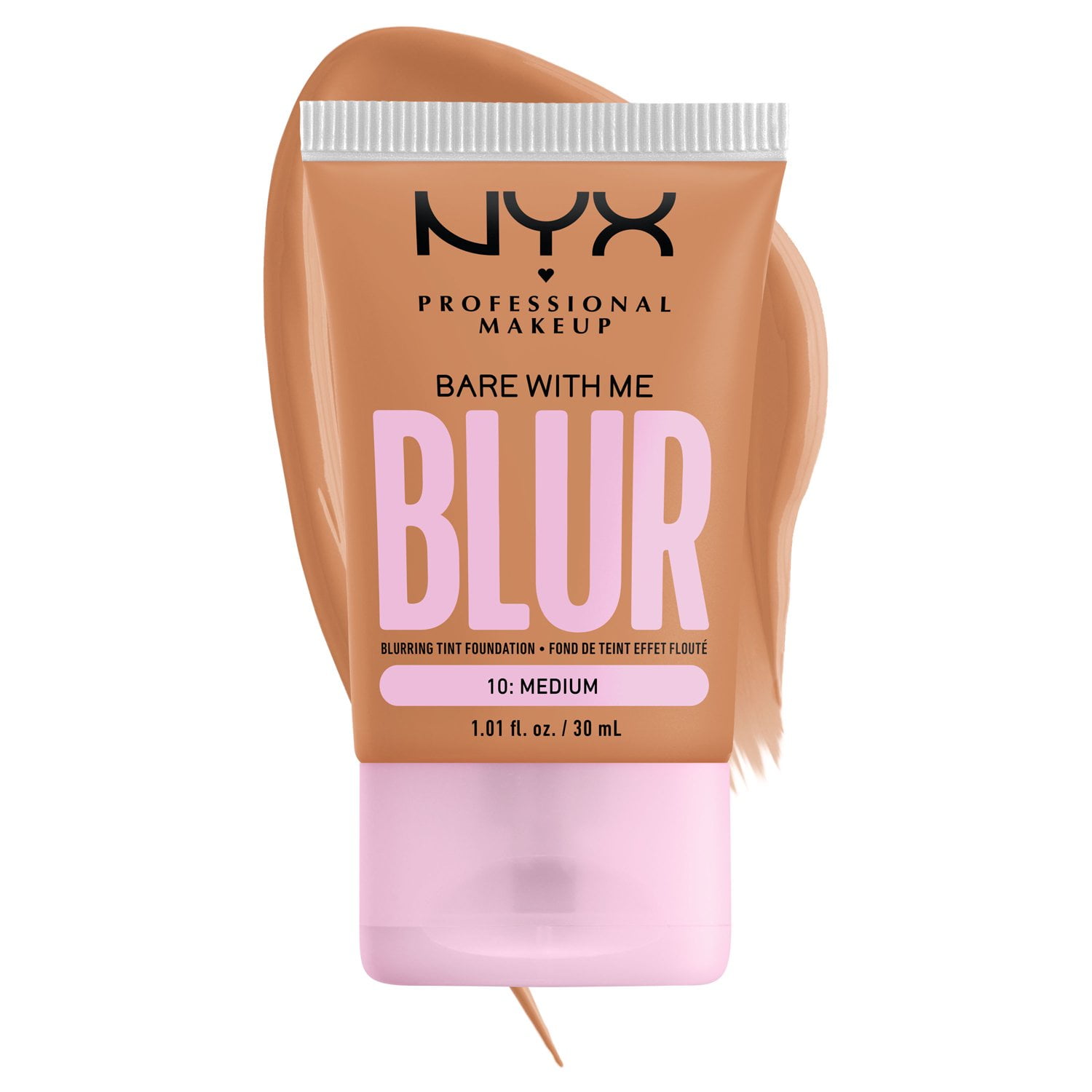 NYX Professional Makeup Bare with Me Blur Skin Tint Foundation, Medium Coverage, Medium