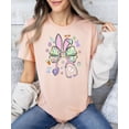thumbnail image 3 of Fun Easter Nurse Shirt for Women - Cute Bunny Bow Stethoscope Graphic Tee Peach Shirt Adult 2XL, 3 of 7