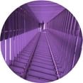 thumbnail image 1 of Ahgly Company Machine Washable Indoor Round Transitional Purple Iris Purple Area Rugs, 5' Round, 1 of 7