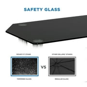 Mount-it! Glass TV Stand For Flat Screen Televisions Fits 40-60 Inch TVs, Black