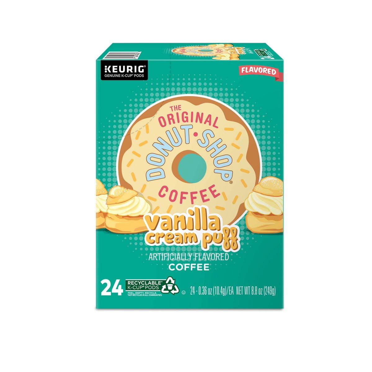 24ct The Original Donut Shop Vanilla Cream Puff Keurig K-Cup Coffee Pods Flavored Coffee Medium Roast
