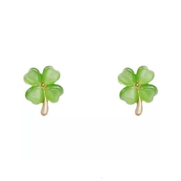 WINDLAND Four Leaf Clovers Charm Ear Studs Delicate Jewelry Daily Wear Earrings Fashion Ear Accessories for Elegant Outfits
