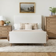 My Texas House Flynn Boucle Platform Bed, Queen, Cream