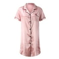 thumbnail image 3 of PEASKJP Plus Size Nightgowns Women's Sleeveless Lace Trim Nightgown Spaghetti Strap Cami Night Dress Sleepwear (Pink,L), 3 of 5