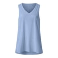 thumbnail image 3 of Camisa sin mangas con cuello en V para mujer para el verano: top informal oversize, poliéster/spandex, moda playera, tallas S-XXXXXL., 3 of 3