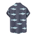 thumbnail image 5 of Jinhomg Men's Vacation Beach Shirts Cute Shark Print Hawaiian Shirt Lightweight Breathable Short Sleeve Button Down Aloha Shirts 90% off Clearance Sale Navy XXXL, 5 of 8