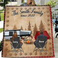thumbnail image 1 of Custom Camping Quilt/Single Layer Fleece Blanket - Gift Idea For Couple,, 1 of 8