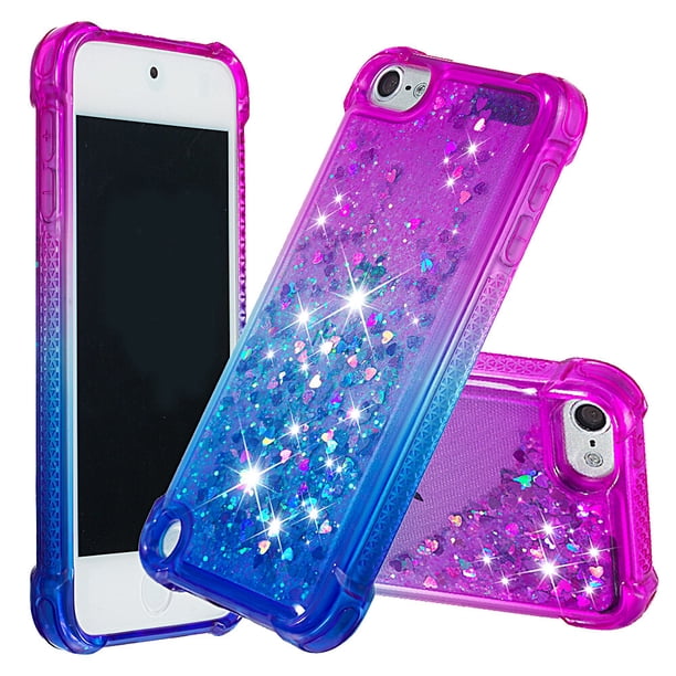 Funda para iPod Touch 7/6/5 Transparente con Brillos Carcasa Protectora Antigolpes con Glitter Brillante