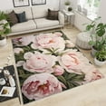 thumbnail image 2 of Pink Rose Rug For Woman Bedroom - Flowers Decorative Rug, Countryside Flowers Area Rug Floral Theme Rug For Living Room, Non-Slip Washable Flowers Carpet 4' x 6', 2 of 7