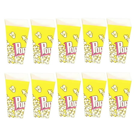 

50pcs Popcorn Paper Bags with Tapered Tips Paper Treat Bags for Popcorn Candy Storage (Yellow)