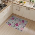 thumbnail image 2 of ODIKA 3'x5' Pink Purple Rose Garden Elegance Washable Area Rug Vintage Floral Design with Botanical Charm for Hallway, Laundry Room, Non-Slip, Flatweave, Easy Care, 2 of 7