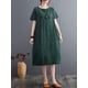 thumbnail image 5 of Vestido, Vestido suelto de mujer con bolsillos Manga corta Vestido informal de vacaciones Abody Verde/XX-grande, 5 of 7