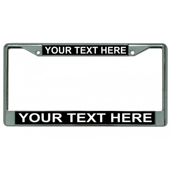 Custom Personalized Black Background Chrome Frame