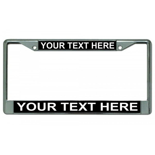 Custom Personalized Black Background Chrome Frame